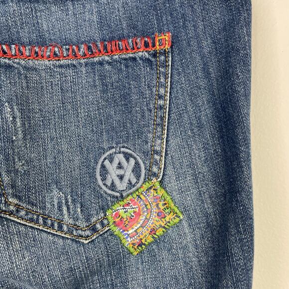Cabi Patchwork Embroidered Slouchy Boyfriend Ankle Jeans Relaxed Boho womens 4 - Picture 12 of 15